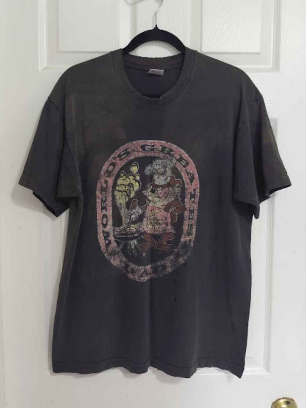 Vintage Distressed Single Stitch Taz Grilling Graphic "Worlds Greatest Dad" Tee